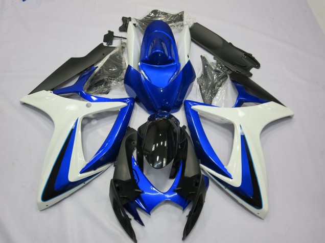2006-2007 OEM Style Blanc Bleu GSXR 600-750 Carénage Moto 2006-2007 OEM Style Blanc Bleu GSXR 600-750 Carénage Moto