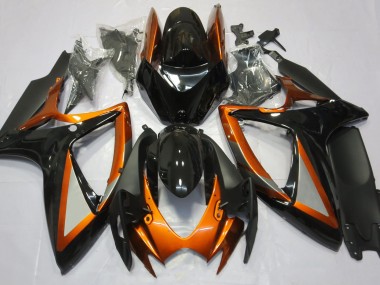 2006-2007 Orange Brillant & Noir GSXR 600-750 Carénage Moto
