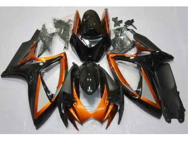2006-2007 Orange Brillant & Noir GSXR 600-750 Carénage Moto