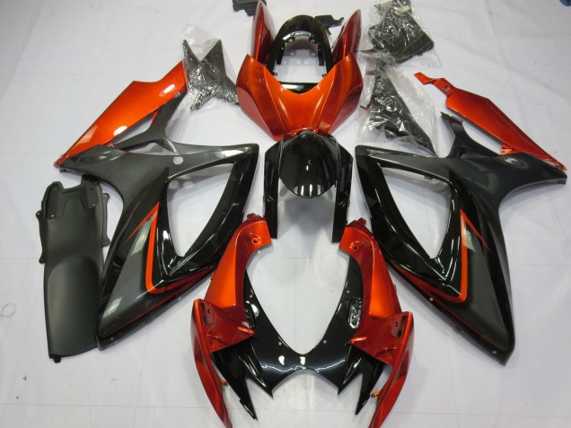 2006-2007 Orange Brûlé & Gris GSXR 600-750 Carénage Moto 2006-2007 Orange Brûlé & Gris GSXR 600-750 Carénage Moto