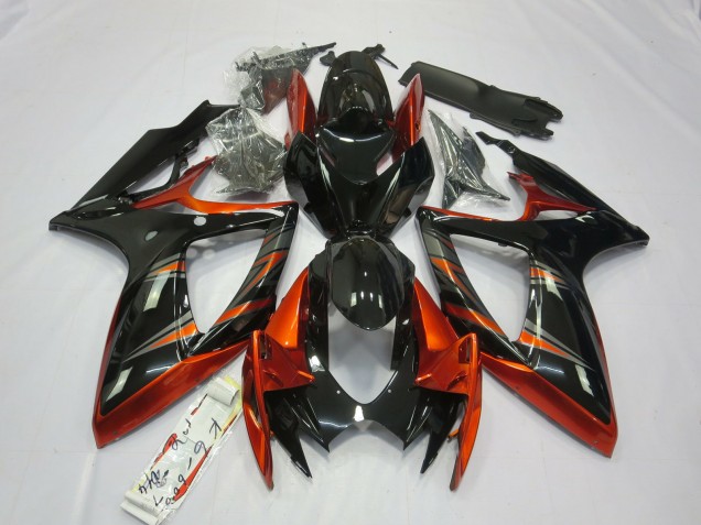 2006-2007 Orange & Noir GSXR 600-750 Carénage Moto 2006-2007 Orange & Noir GSXR 600-750 Carénage Moto