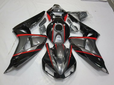 2006-2007 Rayure Épingle Rouge Noir Argent CBR1000RR Carénage Moto