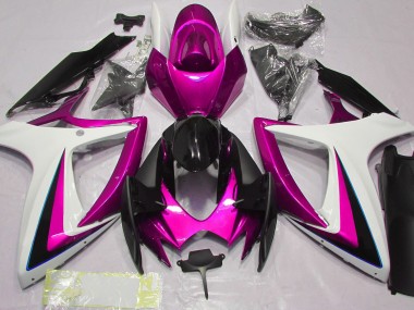 2006-2007 Rose & Blanc GSXR 600-750 Carénage Moto