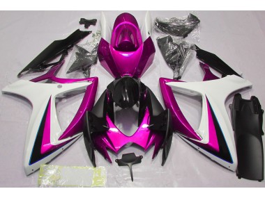 2006-2007 Rose & Blanc GSXR 600-750 Carénage Moto