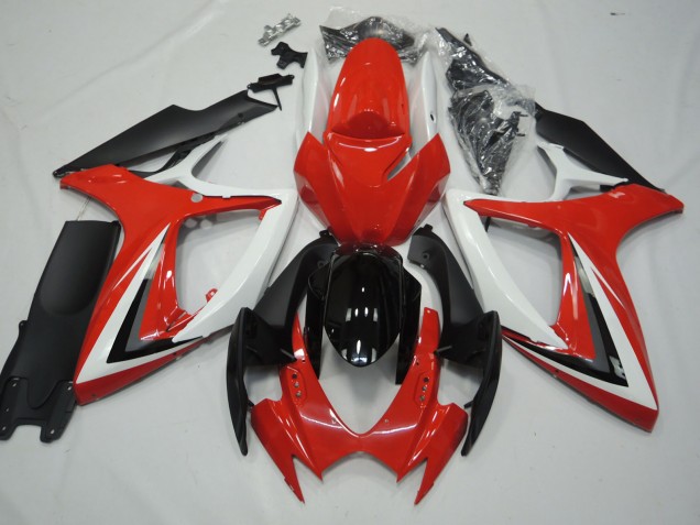 2006-2007 Rouge & Blanc GSXR 600-750 Carénage Moto 2006-2007 Rouge & Blanc GSXR 600-750 Carénage Moto