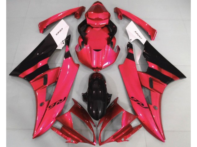 2006-2007 Rouge Brillant & Noir R6 Carénage Moto