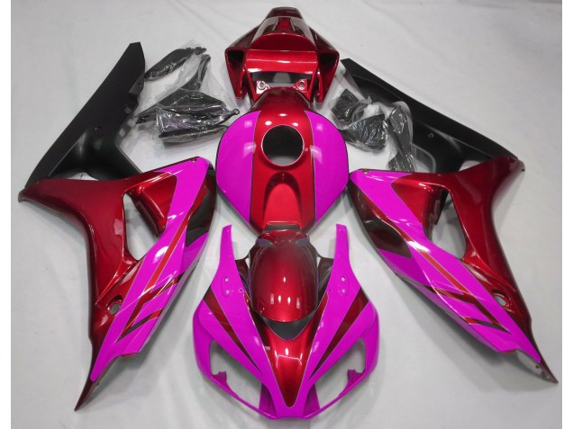 2006-2007 Rouge Brillant & Rose CBR1000RR Carénage Moto 2006-2007 Rouge Brillant & Rose CBR1000RR Carénage Moto