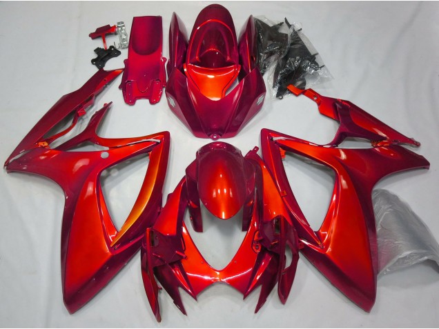 2006-2007 Rouge Brillant Uni GSXR 600-750 Carénage Moto 2006-2007 Rouge Brillant Uni GSXR 600-750 Carénage Moto