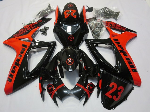 2006-2007 Rouge Jordan GSXR 600-750 Carénage Moto