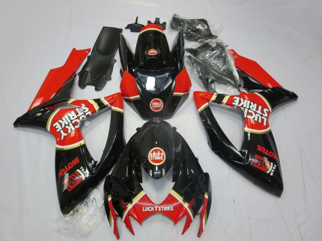 2006-2007 Rouge Lucky Strike GSXR 600-750 Carénage Moto 2006-2007 Rouge Lucky Strike GSXR 600-750 Carénage Moto
