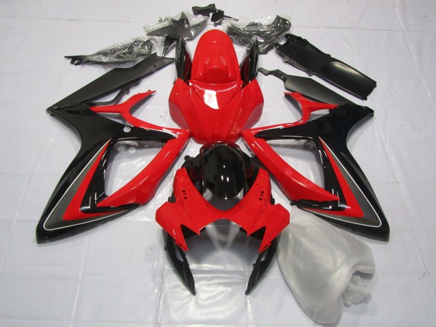 2006-2007 Rouge Noir & Gris GSXR 600-750 Carénage Moto 2006-2007 Rouge Noir & Gris GSXR 600-750 Carénage Moto