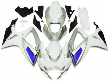2006-2007 Style Argenté Blanc & Bleu Brillant GSXR 600-750 Carénage Moto