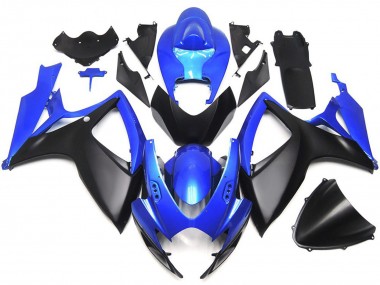 2006-2007 Style Personnalisé Noir Mat & Bleu OEM GSXR 600-750 Carénage Moto