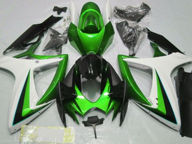 2006-2007 Vert Blanc GSXR 600-750 Carénage Moto