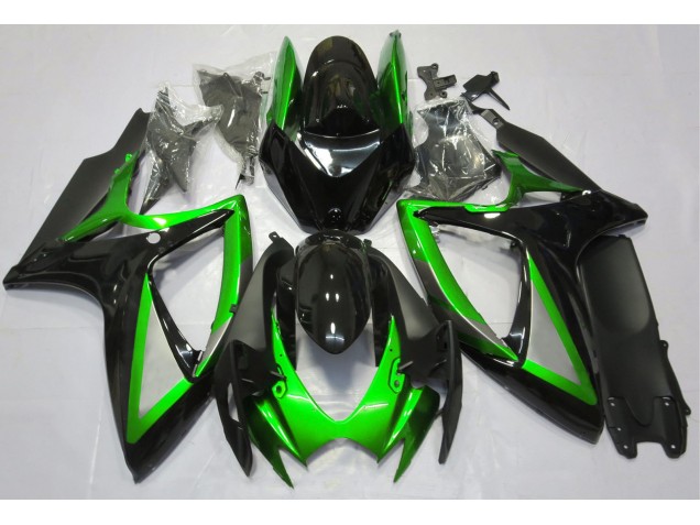 2006-2007 Vert Brillant & Noir GSXR 600-750 Carénage Moto 2006-2007 Vert Brillant & Noir GSXR 600-750 Carénage Moto