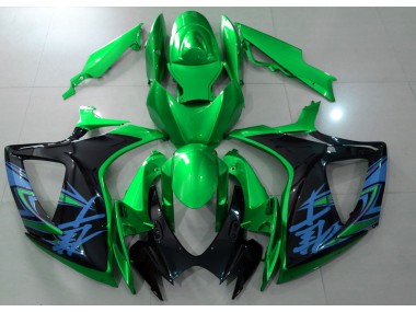 2006-2007 Vert Brillant & Noir GSXR 600-750 Carénage Moto