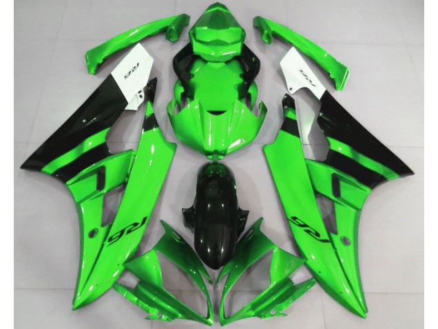2006-2007 Vert Brillant & Noir R6 Carénage Moto 2006-2007 Vert Brillant & Noir R6 Carénage Moto