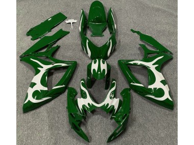 2006-2007 Vert Foncé & Blanc GSXR 600-750 Carénage Moto