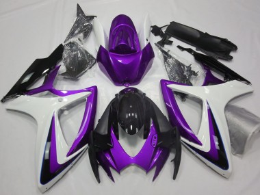 2006-2007 Violet & Blanc Débadgé GSXR 600-750 Carénage Moto