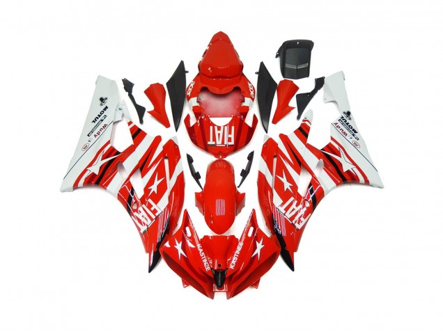 2006-2007 Étoile Rouge & Blanche Fiat R6 Carénage Moto 2006-2007 Étoile Rouge & Blanche Fiat R6 Carénage Moto