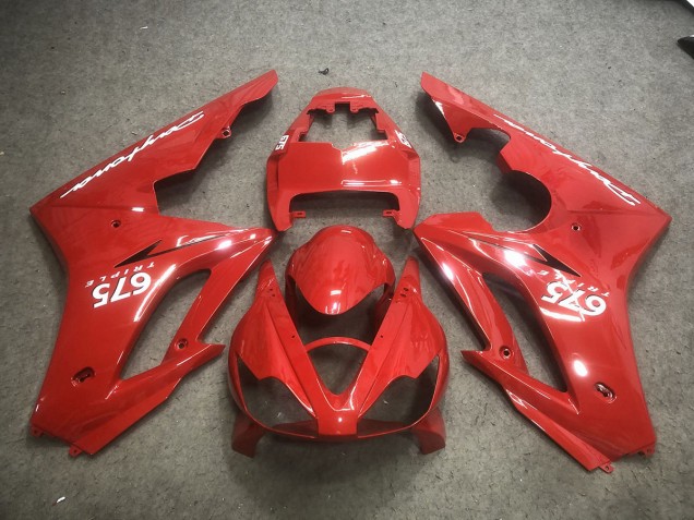 2006-2008 Rouge Avec Décalcomanies Blanches Daytona 675 Carénage Moto 2006-2008 Rouge Avec Décalcomanies Blanches Daytona 675 Carénage Moto