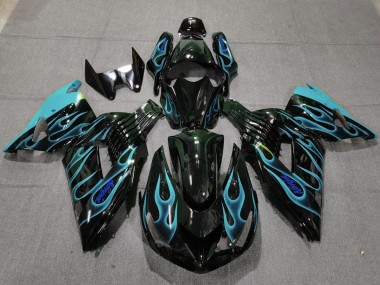 2006-2011 Bleu Clair Flamme ZX14R Carénage Moto