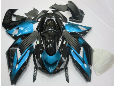 2006-2011 Bleu Clair & Noir Uni ZX14R Carénage Moto