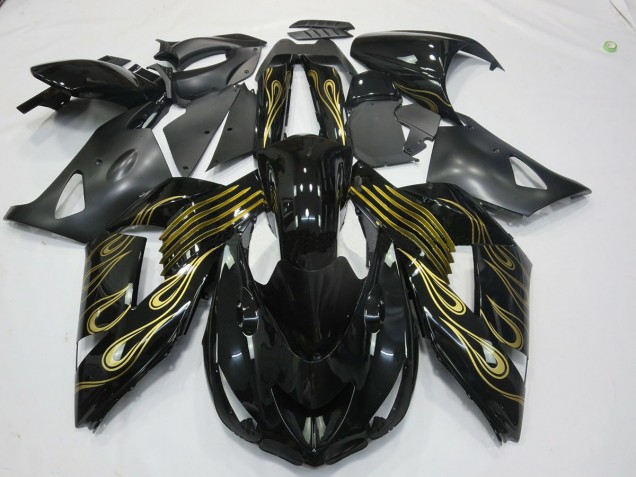 2006-2011 Or Noir ZX14R Carénage Moto 2006-2011 Or Noir ZX14R Carénage Moto