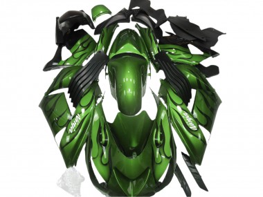 2006-2011 Vert Brillant & Flamme ZX14R Carénage Moto