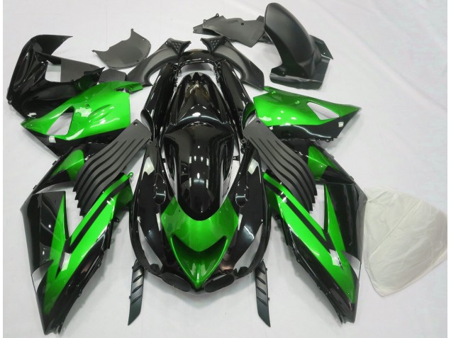2006-2011 Vert Brillant & Noir Uni ZX14R Carénage Moto 2006-2011 Vert Brillant & Noir Uni ZX14R Carénage Moto