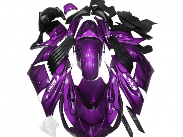 2006-2011 Violet Brillant & Flamme ZX14R Carénage Moto 2006-2011 Violet Brillant & Flamme ZX14R Carénage Moto