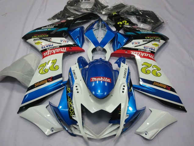 2007-2008 22 Blanc & Bleu GSXR 1000 Carénage Moto 2007-2008 22 Blanc & Bleu GSXR 1000 Carénage Moto