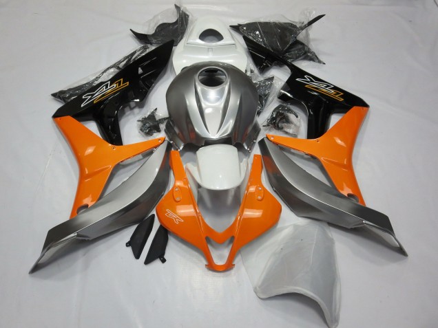 2007-2008 Argent Blanc & Orange CBR600RR Carénage Moto 2007-2008 Argent Blanc & Orange CBR600RR Carénage Moto