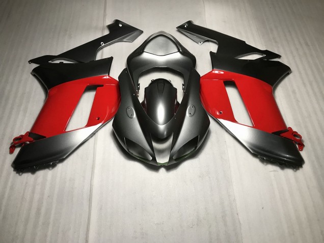 2007-2008 Argent Métallisé Avec Rouge ZX6R Carénage Moto 2007-2008 Argent Métallisé Avec Rouge ZX6R Carénage Moto