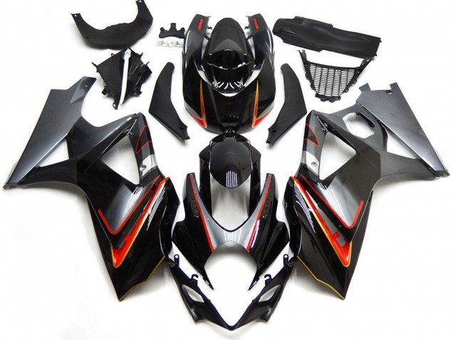 2007-2008 Argent & Noir Avec Rouge GSXR 1000 Carénage Moto 2007-2008 Argent & Noir Avec Rouge GSXR 1000 Carénage Moto