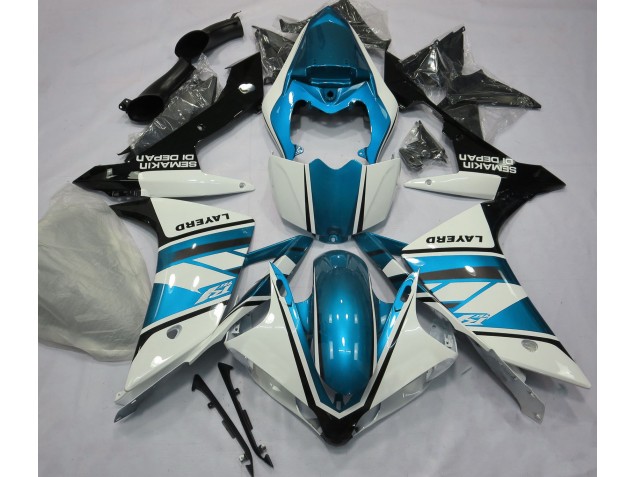 2007-2008 Blanc Brillant & Bleu Clair R1 Carénage Moto 2007-2008 Blanc Brillant & Bleu Clair R1 Carénage Moto