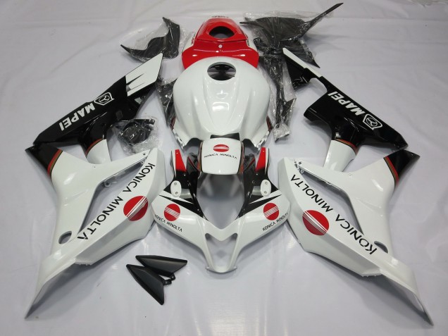 2007-2008 Blanc & Rouge Konica Minolta CBR600RR Carénage Moto 2007-2008 Blanc & Rouge Konica Minolta CBR600RR Carénage Moto