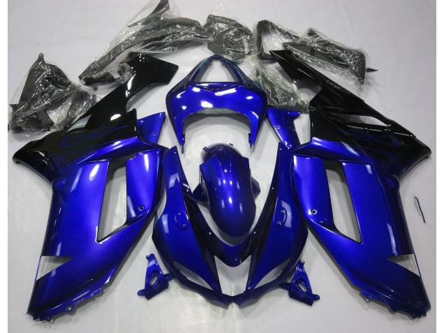 2007-2008 Bleu Brillant & Noir ZX6R Carénage Moto 2007-2008 Bleu Brillant & Noir ZX6R Carénage Moto
