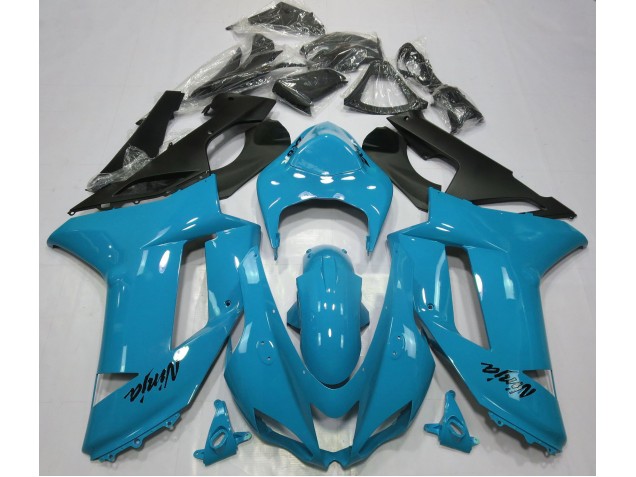 2007-2008 Bleu Clair Brillant ZX6R Carénage Moto 2007-2008 Bleu Clair Brillant ZX6R Carénage Moto