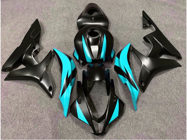 2007-2008 Conception Noir Mat & Cyan CBR600RR Carénage Moto 2007-2008 Conception Noir Mat & Cyan CBR600RR Carénage Moto