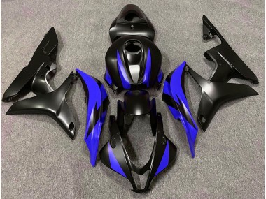 2007-2008 Design Noir Mat & Bleu CBR600RR Carénage Moto