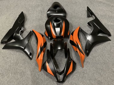 2007-2008 Design Noir Mat & Orange CBR600RR Carénage Moto