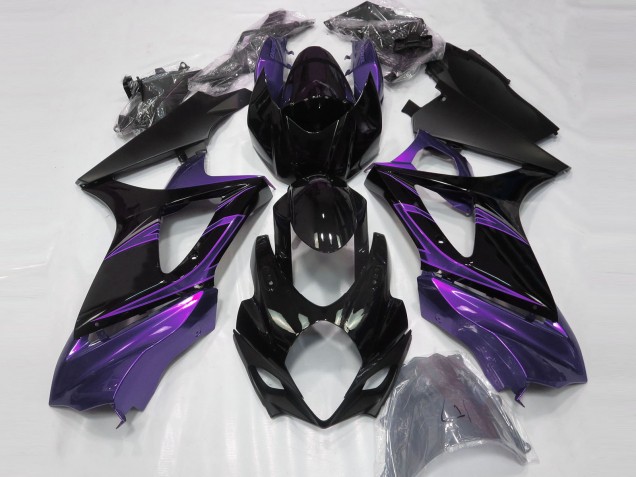 2007-2008 Mood Purple & Noir Brillant GSXR 1000 Carénage Moto 2007-2008 Mood Purple & Noir Brillant GSXR 1000 Carénage Moto