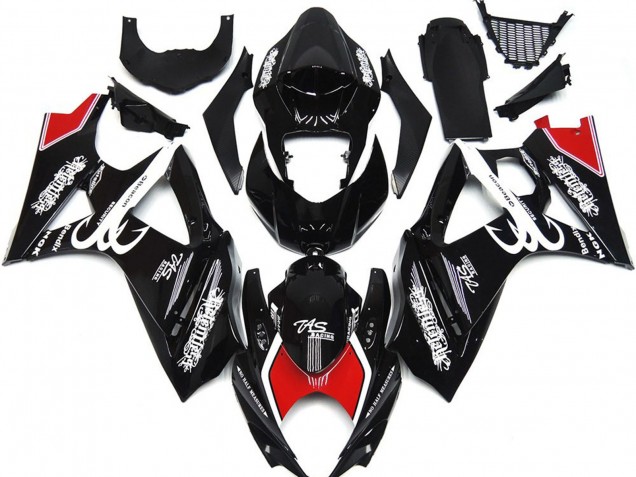 2007-2008 Noir & Blanc Avec Du Rouge GSXR 1000 Carénage Moto 2007-2008 Noir & Blanc Avec Du Rouge GSXR 1000 Carénage Moto