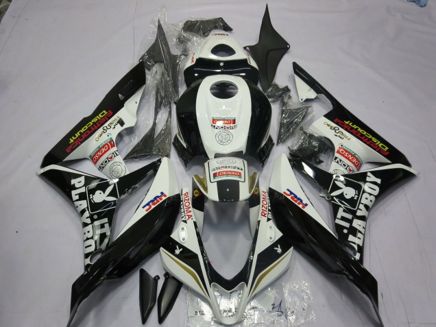 2007-2008 Noir & Blanc Playboy CBR600RR Carénage Moto 2007-2008 Noir & Blanc Playboy CBR600RR Carénage Moto
