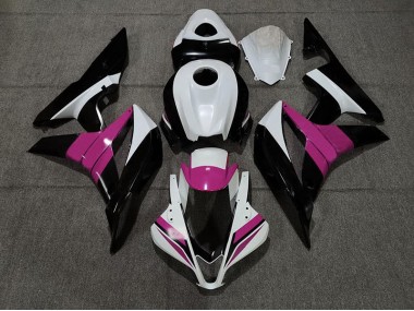 2007-2008 Noir Blanc & Rose CBR600RR Carénage Moto