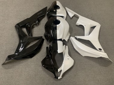 2007-2008 Noir Brillant / Blanc Divisé CBR600RR Carénage Moto