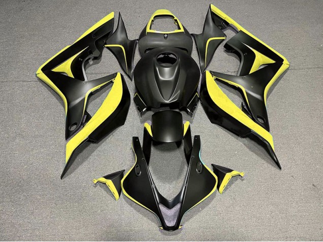 2007-2008 Noir Mat & Jaune CBR600RR Carénage Moto 2007-2008 Noir Mat & Jaune CBR600RR Carénage Moto