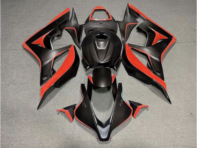 2007-2008 Noir Mat & Rouge CBR600RR Carénage Moto 2007-2008 Noir Mat & Rouge CBR600RR Carénage Moto