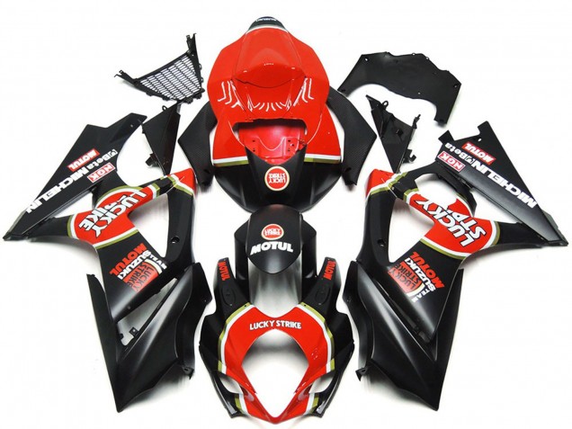 2007-2008 Noir Mat Vibrant Personnalisé Lucky Strike GSXR 1000 Carénage Moto 2007-2008 Noir Mat Vibrant Personnalisé Lucky Strike GSXR 1000 Carénage Moto